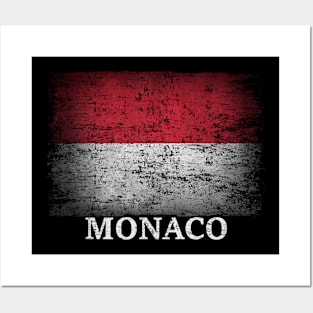 Monaco Flag Gift Women Men Children Monaco Vintage Posters and Art